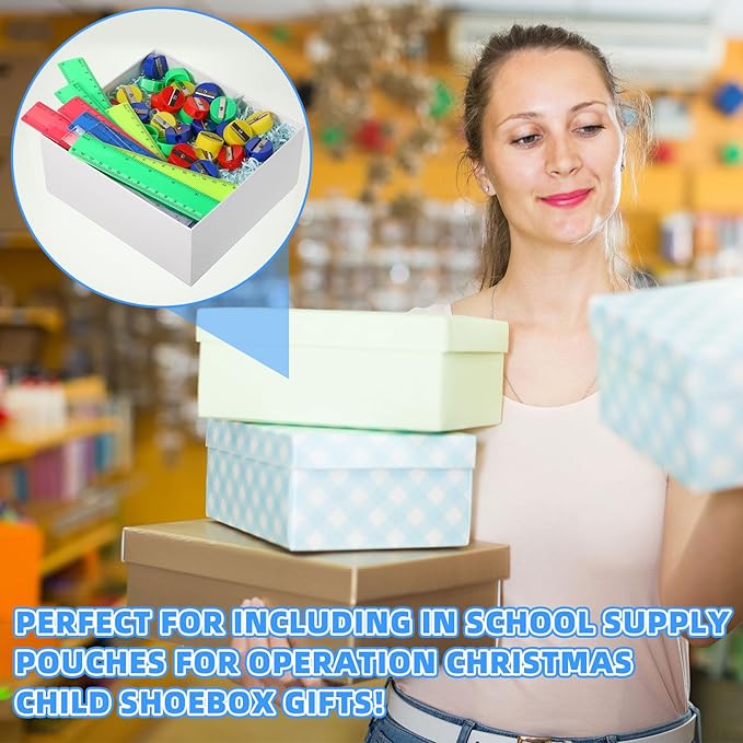 100 Pcs Plastic Rulers and 100 Pcs Mini Round Manual Pencil Sharpener Bulk, 4 Assorted Colors Pocket Sized Pencil Sharpeners Colorful Straight Ruler Back to School Supplies for Kids (Classic,6 Inch)-DeskLoop Office