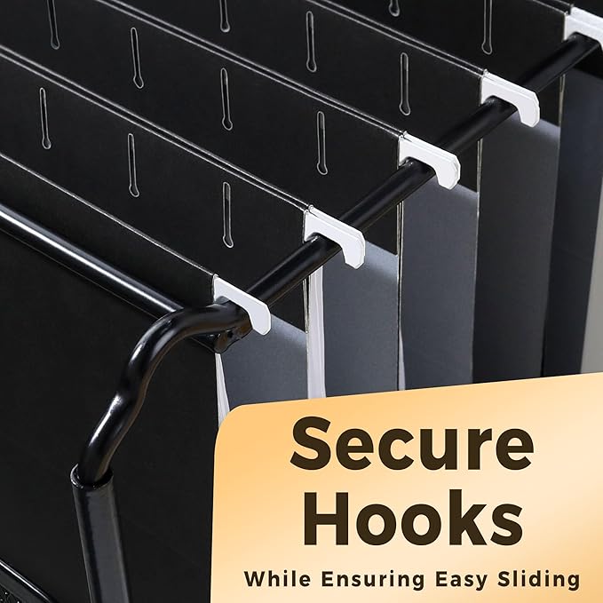 SUNEE 25 Pack Hanging File Folders, Black Folders, Hanging File Folders Letter Size with 1/5-cut Tabs, Stay Organized for Your Home and Office Bulk File and Documents-DeskLoop Office