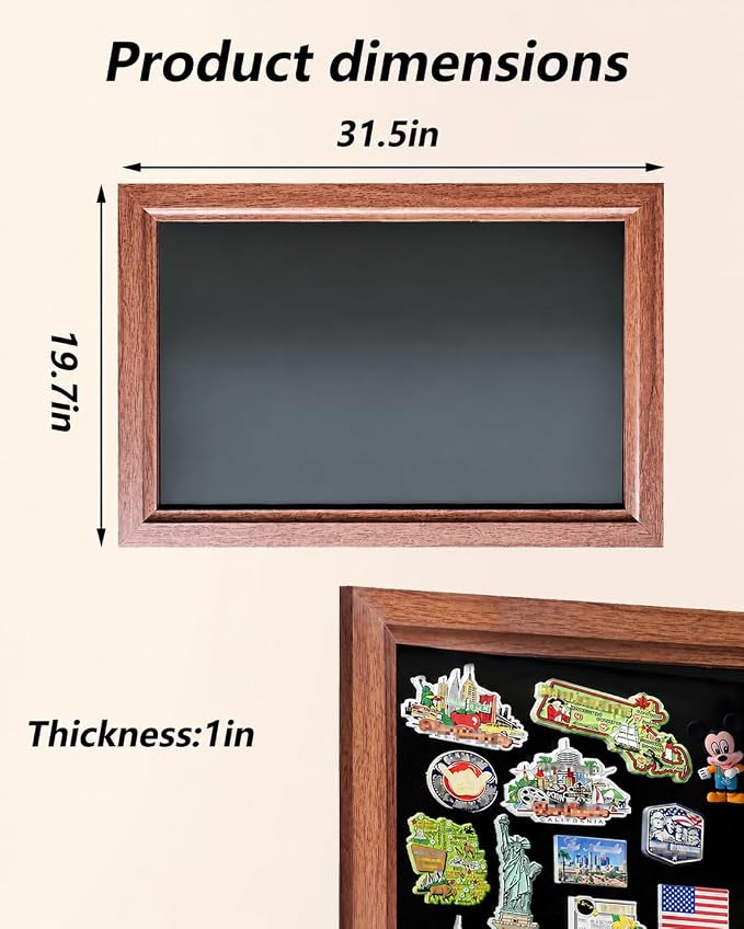 Magnet Board for Wall, 19.7 x 31.5 in Framed Magnetic Display Board, No-Drill - Image 7