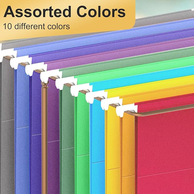 Hanging File Folders, 70 Pack Letter Size Hanging File folders with 1/5-cut Tabs, Stay Organized for Your Home and Office Bulk File, Documents and Paper, 10 Colors-DeskLoop Office