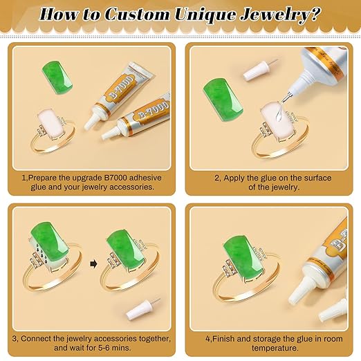 B7000 Glue Clear Adhesive, Jewelry Bead B-7000 Glue Semi Fluid Adhesive Glue High Viscosity with Precise Tips for Rhinestones Fabric, Glass, Jewelry Making, DIY Art Crafts, Leather, Toys (2x25ML)-DeskLoop Office