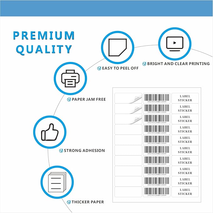 Address Labels, JIQEZNL Premium 1" x 2-5/8" Mailing Labels for Envelopes, 900 Address Label Sticker Paper for Laser/Ink Jet Printer, White Blank Printable Sticker Labels 30 Per Sheet 8.5"×11"-DeskLoop Office