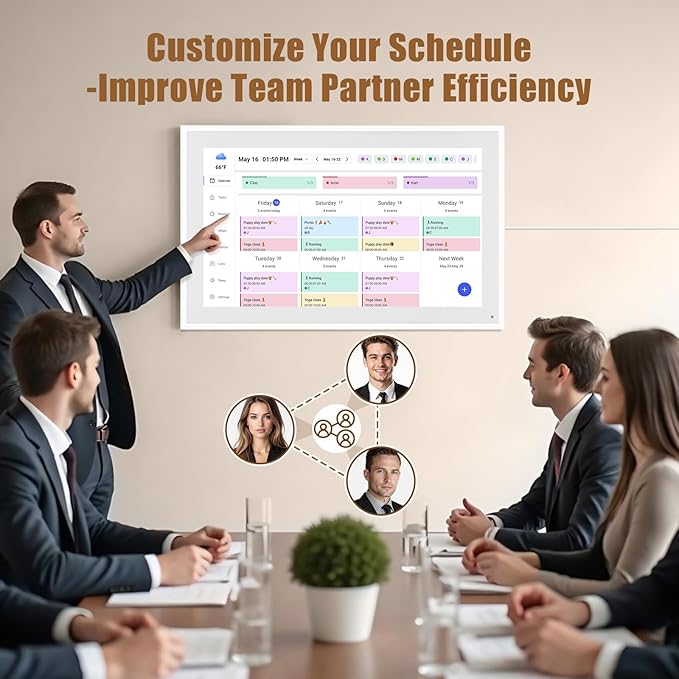 Smart Digital Calendar: 21.5-Inch Electronic Wall Calendars & Chore Chart, Full HD Interactive Touchscreen Display for Family Schedules Planner,Seamless Scheduling/Organizing-Wall/Desk Mountable-DeskLoop Office