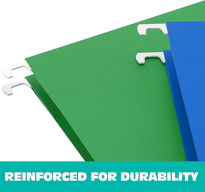 HERKKA Extra Capacity Hanging File Folders, 60 Pack Reinforced Letter Size Hanging Folders with Heavy Duty 1 Inch Expansion, Designed for Bulky Files, Medical Charts, Adjustable Tabs, Assorted Colors-DeskLoop Office