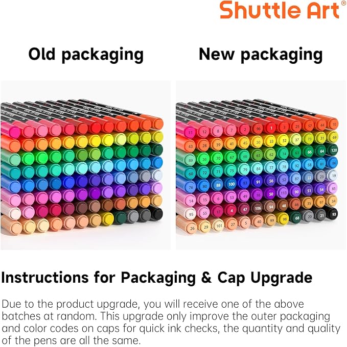 Shuttle Art Dual Tip Brush Pens, 96 Colours Fine and Brush Tip Markers Set - Image 8