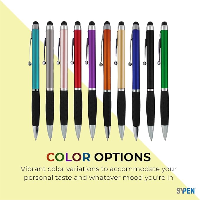 Personalized Pens With your Custom Logo or Text-600 Pack Bulk-for Businesses, Parties, and Events, 2 in 1 Ballpoint Pen & Stylus for Touchscreen Devices, L'Blue Barrel, Black Ink