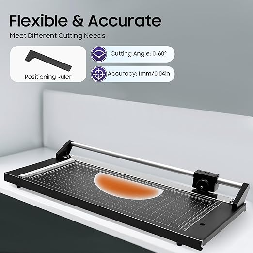 Rotary Trimmer Paper Cutter, 24Inch Manual Paper Trimmer for Crafting, Heavy Duty Rotary Papers Cutter Slider, Self-Sharpening Professional Cutting for Offices, Schools and Crafts-DeskLoop Office