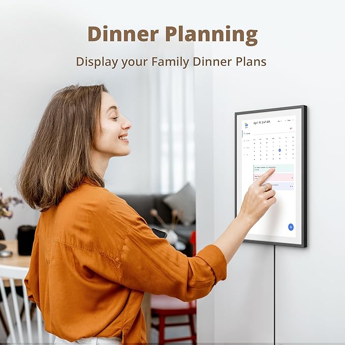 Dragon Touch 15.6" Digital Calendar Chore Chart – 1080P Full HD Interactive Touchscreen, Smart Family Planner, Hearth Display Digital Calendar Wall & Desk Mountable for Seamless Scheduling Black-DeskLoop Office