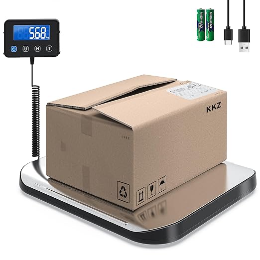 KKZ Shipping Scale, 440 LB Heavy Duty Postal Scale for Packages, Large Mailing Scale for Postage, Industrial, Small Business, Laundry, Warehouse, Stainless Steel-DeskLoop Office