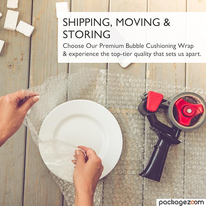 12 inch x 30 ft Bubble Cushioning Wrap, Perforated Every 12" Protective Packing Moving & Shipping Supplies for Boxes & Fragile Items-DeskLoop Office