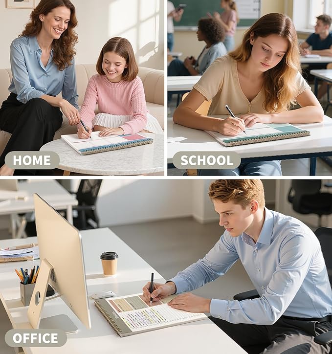 Weekly To Do List Notepad, 52 Undated Sheets (8.5"×11") Duplex-printed Daily Planner For Work Home School Office Desk Accessories Supplies & Goal Setting Tasks - Beige-DeskLoop Office