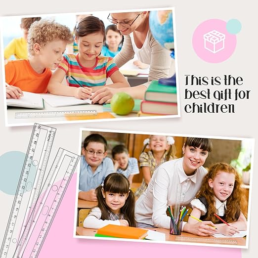 Cholemy 150 Pcs 12 Inch Clear Rulers Bulk Plastic Measuring Rulers Classroom Straight Rulers Bulk with Centimeters and Inches Drafting Measuring Tool for Classroom School Students Families Education-DeskLoop Office