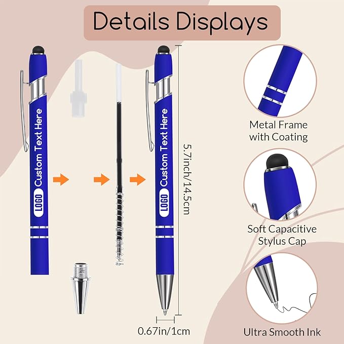 Personalized Pens Bulk 50 100pcs with Name Logo,Custom Black Blue Ink Pens, Customized Funny Quote Motivational Saying,Back to School Supplies, Graduation Office Coworker Thank You Appreciation Gifts-DeskLoop Office