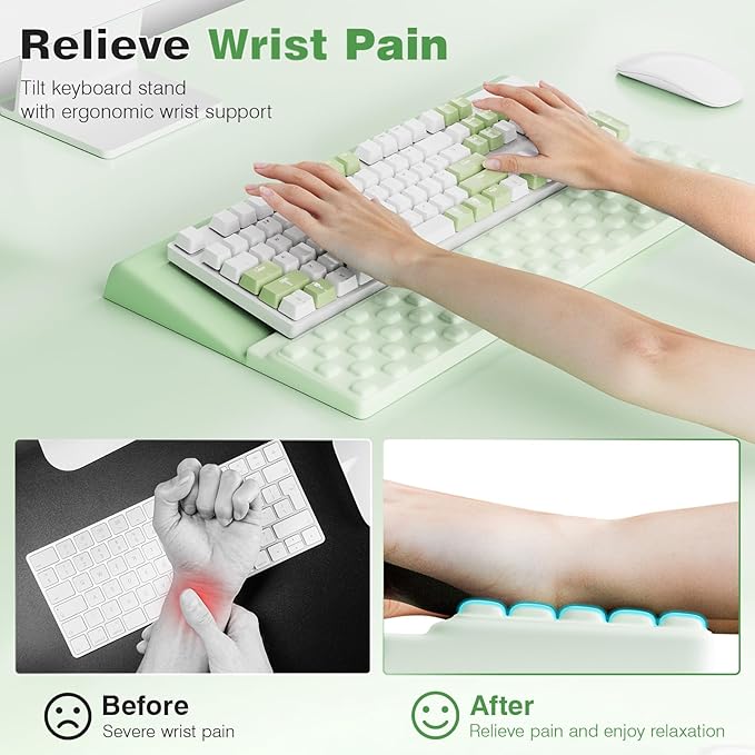 Ospelelf Keyboard Wrist Rest Comfortable Ergonomic Keyboard Stand Riser Holder Pad for Office Home-DeskLoop Office
