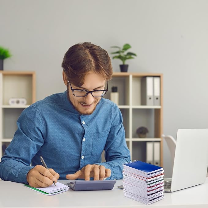 36 Pcs Small Pocket Notebooks 3 x 5 Inch Mini Memo Spiral Notepads Top Bound College Ruled Lined Note Pads for Back School Office Journaling Noting, 75 Sheets/Pad (Rainbow)-DeskLoop Office