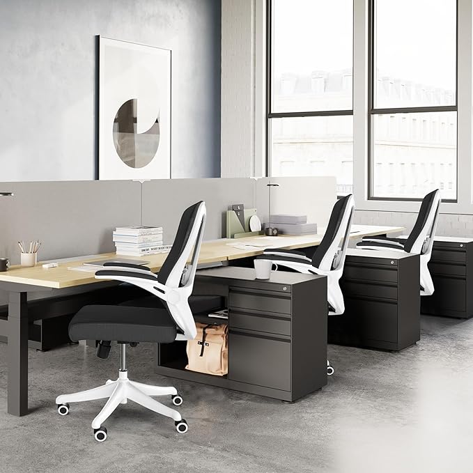 Mesh Office Chairs, High Back Ergonomic Office Chair with Lumbar Wide Comfty Compute Desk Chair for Home & Office Bedroom Study Student (Black)-DeskLoop Office