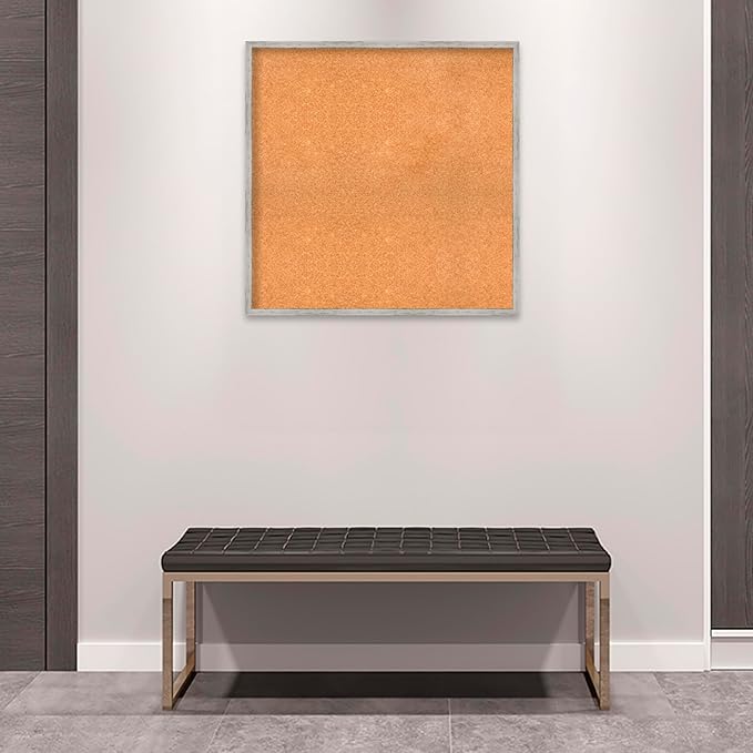 Amanti Art Natural Cork Board for Wall, 31x31 Vision Board with White Frame, Large Corkboard Office Decor for Home Organization, Cottage Corkboard Pinboard to Display Items for Home Organization in-DeskLoop Office