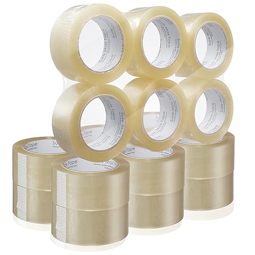Sure-Max Premium Carton Packing Tape 1.8 mil 330 Feet (110 Yards) - Clear - 18 Rolls-DeskLoop Office