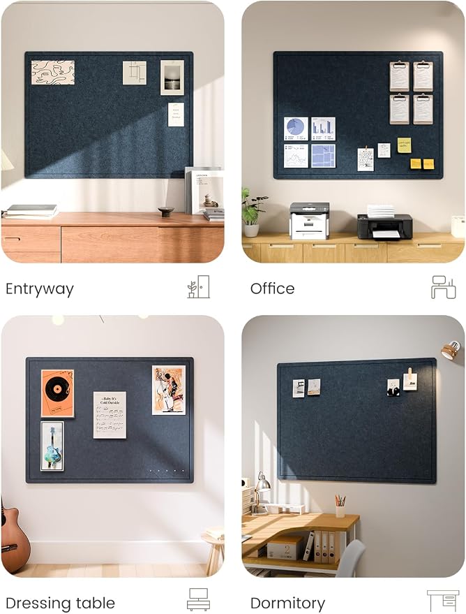 Fluxynara Large Bulletin Board, 47.2" x 35.4" Cork Board Alternative - Image 7