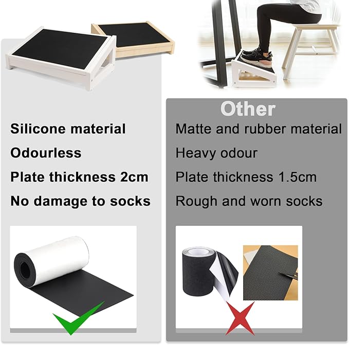 WOOD CITY Under Desk Footrest, 3 Heights Adjustable Foot Rest with Silicone Surface, 3 in 1 Non-Slip Foot Stool Improve Posture, Reduce Fatigue & Pain, Ideal for Home/Office/Gaming (White)-DeskLoop Office