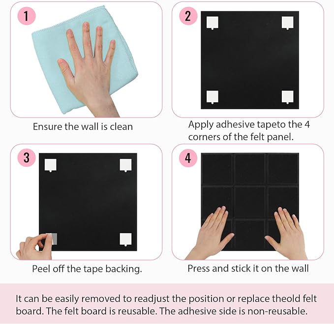 Smarpau Felt Bulletin Boards 48"x36", 12 Pack Large Cork Board for Walls, Pin Board with Removable Adhesive Tabs Pushpins, Cork Wall Tiles for Office Home Classroom-DeskLoop Office