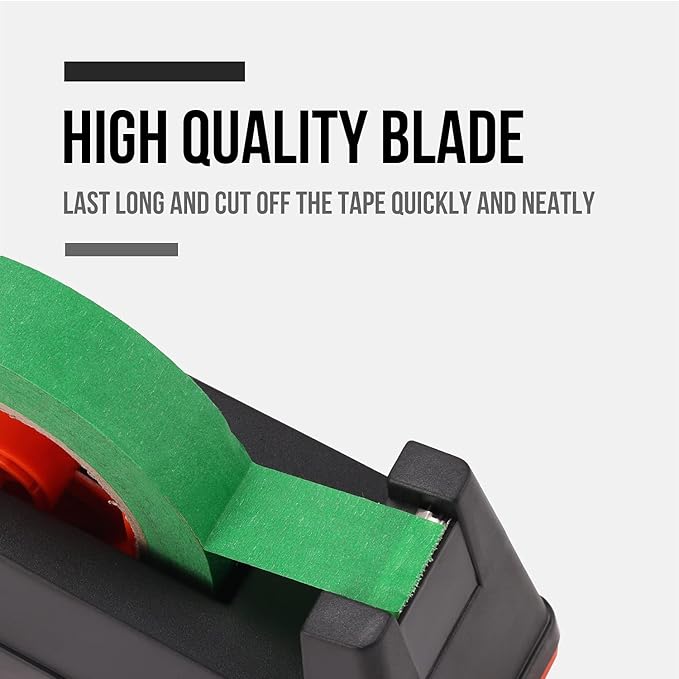 Lichamp Desktop Tape Dispenser Holder with Large 3 Inch Core for Masking, Heat Transfer, Painters, Freezer and Kitchen Tape, 0128BK-DeskLoop Office