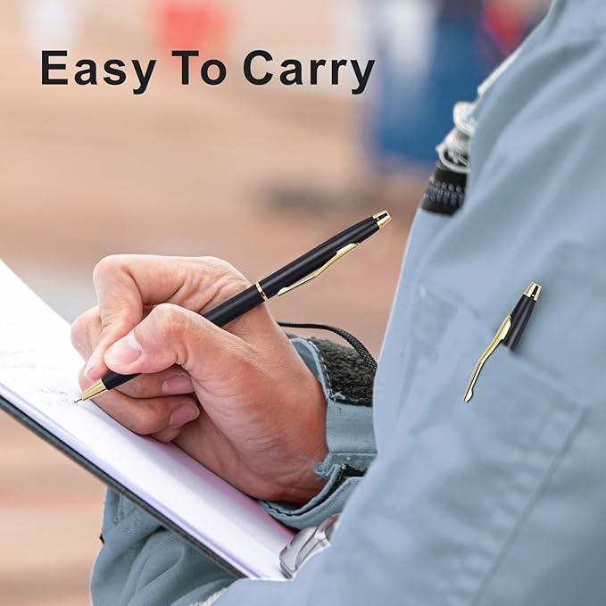 Cambond Black Pens Ballpoint Pen - Bulk Black Ink 1.0 mm Medium Point Smooth Writing for Men Women Police Uniform Office Business, 20 Pack (Black)-DeskLoop Office