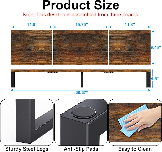 Zimilar Dual Monitor Stand Riser, Large Monitor Stand for Desk, Wood Monitor Riser with Storage Organizer for Home Office, Monitor Stands for 2 Monitors, Desktop Wooden Monitor Riser for Computer-DeskLoop Office