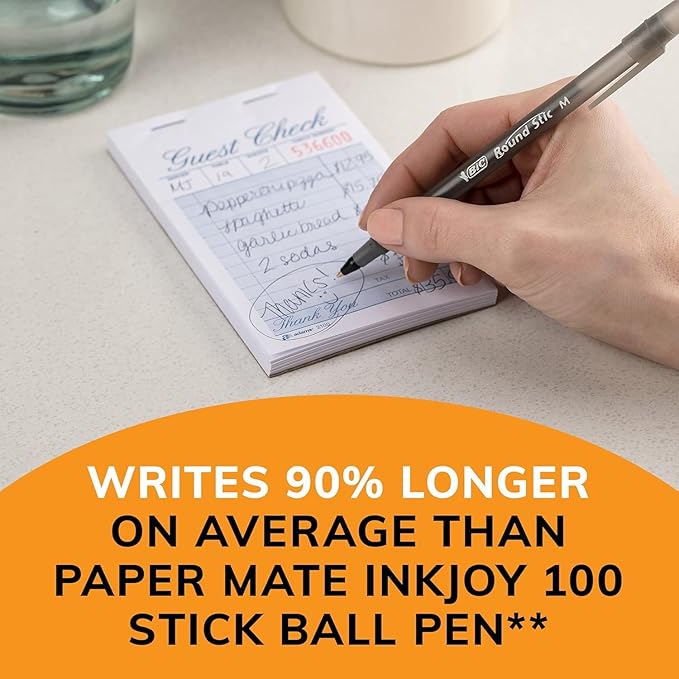 BIC Round Stic Xtra Life Ballpoint Pens, Bulk Pack of Black Ink Pens, Medium point 1.0 mm, Pack of 300-DeskLoop Office