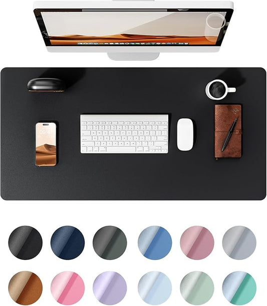 YSAGi Leather Desk Protector, Non-Slip Large Mouse Pad, Waterproof PU Laptop Mat Table Pad for Office and Home (90 x 43 cm, Black)-DeskLoop Office