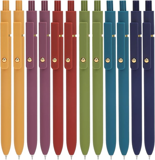 Ddaowanx Gel Pens, 24 Pcs 0.5mm Quick Dry Black Ink Pens Fine Point Smooth Writing Pens, Cute Office School Supplies Gifts for Women (24 Pcs Vintage-Black Ink)-DeskLoop Office