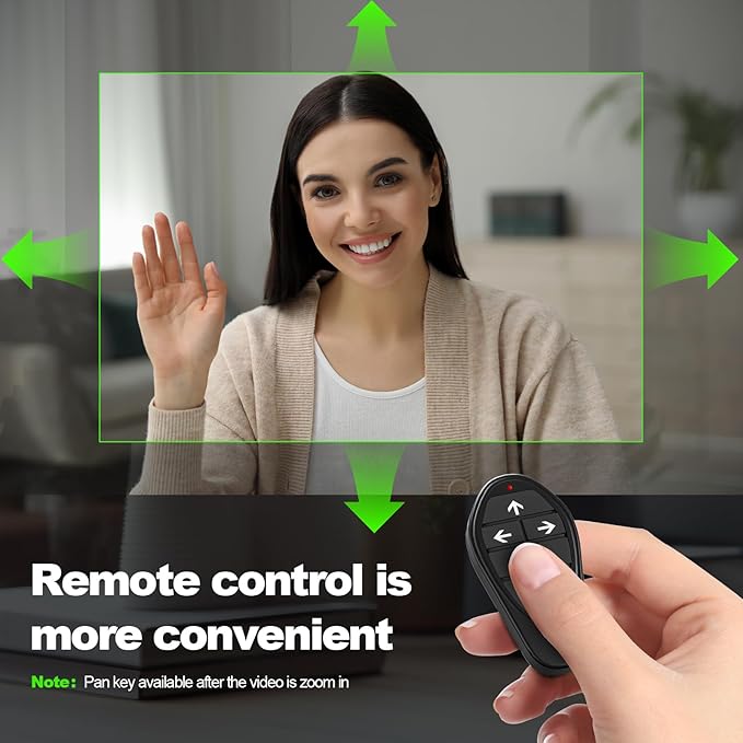 Webcam for PC/Laptop/Mac with Remote Control, 2K Computer Camera, Low-Light Correction, AI-Noise Canceling Mics, Adjustable Field of View, Built-in Privacy Cover, Stereo Mics-DeskLoop Office