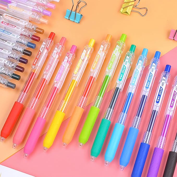 Jelly colors Journal Planner Pens Colorful 0.5mm Markers Fine Tip Drawing Pen Porous Fineliner Pen for Bullet Journaling Writing Note Taking Coloring Art Office School Supplies (12 jelly colors)-DeskLoop Office