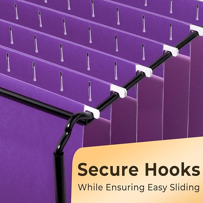 SUNEE 25 Pack Hanging File Folders, Purple Folders, Hanging File Folders Letter Size with 1/5-cut Tabs, Stay Organized for Your Home and Office Bulk File and Documents-DeskLoop Office