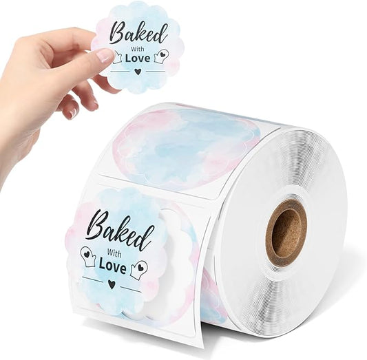 Phomemo Flower 2" Color Round Label Stickers Roll for Thermal Printer for Small Business Supplies - Commercial Grade Thermal Labels for Custom Stickers Personalized & Business Logo - 500pcs / Roll-DeskLoop Office