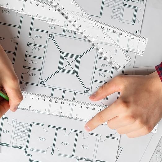 200 Pack 12 Inch Plastic Rulers Bulk, Clear Plastic Ruler, Transparent Ruler with Dual-Scale Measurement, Easy to Store, for Home, Office, Practical Use by KUKLIPJIM-DeskLoop Office