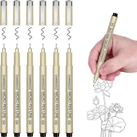 04 Micro Pen, Black Fine Point Pen with Waterproof Archival Ink, 0.4mm Fineliner Ink Pens for Artist Illustration, Sketching, Anime, Manga, Technical Drawing and Scrapbooking-DeskLoop Office