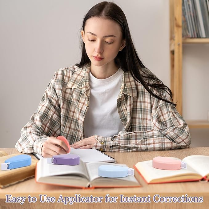 Chivao 100 Pack Mini Correction Tape Bulk Ink Corrector Eraser Tape Set Cute Aesthetic Colorful Instant Correction Applicator for Office School Student Stationery Supplies, 0.2 x 158 Inch (Pastel)-DeskLoop Office