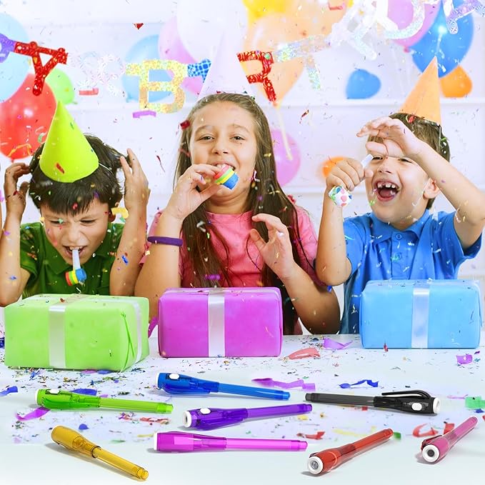 Invisible Ink Pen Spy Game for Kids, Party Favors Toys for Girls Boys, Magic Markers for Boys Girls Fun Outdoor Toys, Birthday for 6-13 Year Old Girls Boys (14PCS+Black Notebooks)-DeskLoop Office