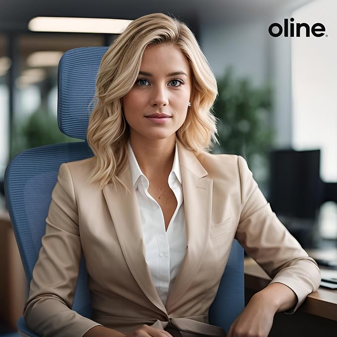 Oline ErgoAir Ergonomic Office Chair – Adjustable Lumbar Support, Flip-Up Armrests, Mesh Computer Desk Chair, Swivel Rolling Executive Gaming Chair for Home & Office (Navy Blue)-DeskLoop Office