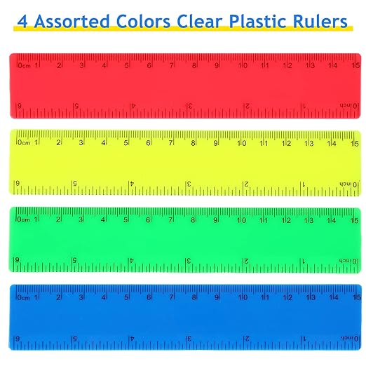 Zonon 500 pcs Rulers Bulk Plastic Flexible Straight Rulers with Inches and Centimeters First Day of School Gift for Students Back to School Office Supplies (Opaque Bright Color,6 Inch)-DeskLoop Office