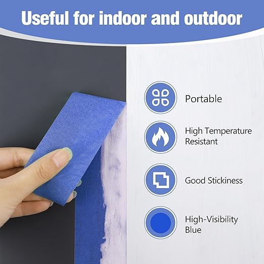 2 Roll Painters Tape 1.89In × 55Yard Blue Painters Tape Bulk Multi-Surface Blue Masking Tape for Wall Painting Edge Treatment DIY Crafts-DeskLoop Office