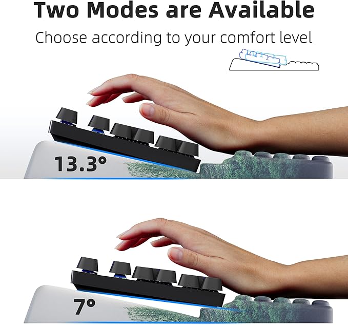 Ospelelf Keyboard Wrist Rest Pad, Comfy Ergonomic Keyboard Stand Holder, Office Desk Accessories, Work from Home Essentials, Green Forest Pattern-DeskLoop Office