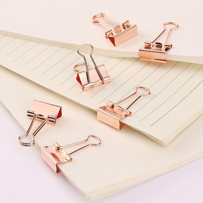 Mr. Pen- Small Binder Clips, Small Size | Rose Gold Metal Binder Paper Clips - Image 8
