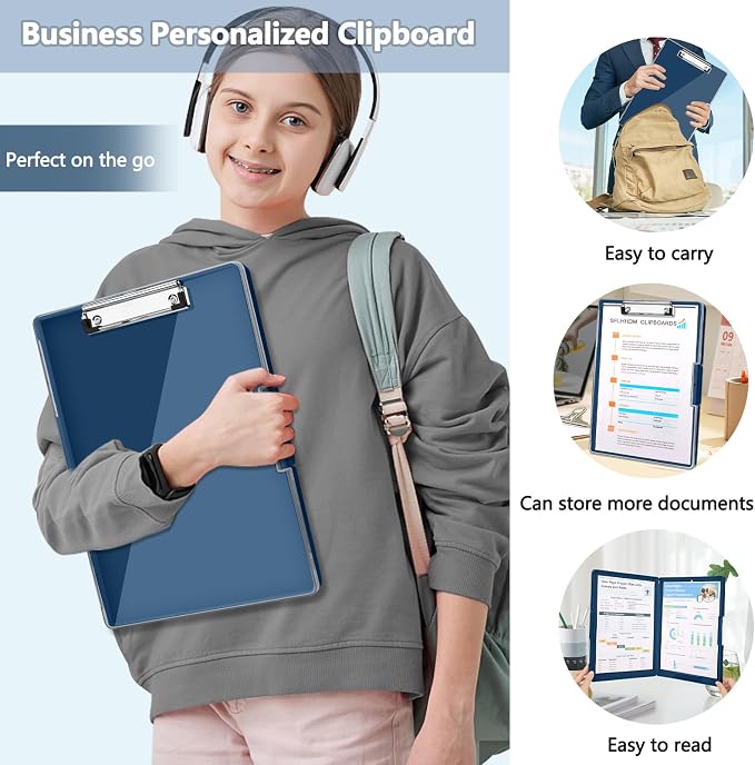 SFLHHDM Clipboard with Storage, Heavy Duty Clip Boards 8.5x11 with 2 Storage - Image 7