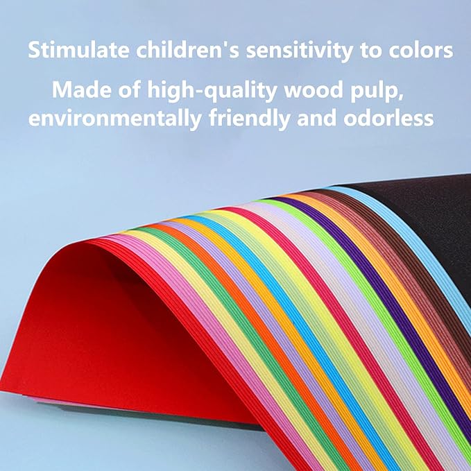 Colored Lightweight Construction Paper - A4 Origami Paper 200 Sheets Colored Paper, 20 Colors Colored Printer Paper Copy Paper, 8.3" X 11.7" Multipurpose Colored 70GSM for DIY Kids Art Craft-DeskLoop Office