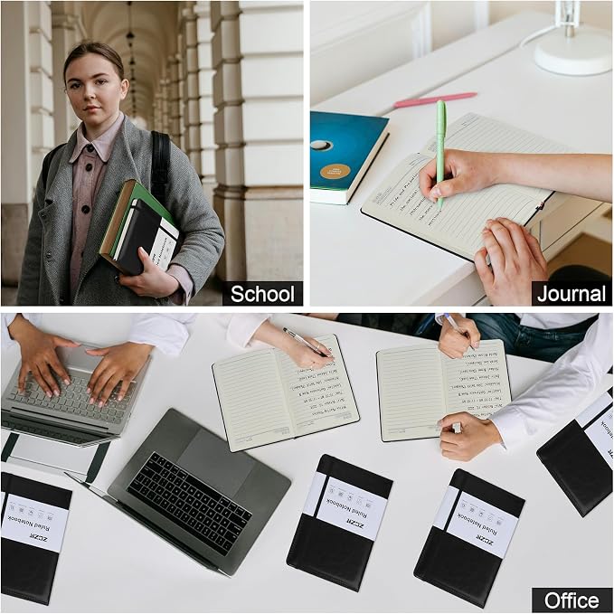 ZCZN Lined Journal Notebooks for Work, 5.5x8.3 in, 192 Pages, Hardcover Leather - Image 7