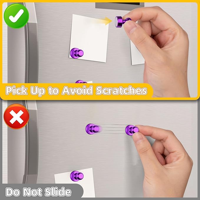 VNDUEEY 16 Pack Purple Fridge Magnets, Refrigerator Magnets Strong Whiteboard Magnet, Small Magnet for Fridge, Magnetic Push Pins for Home, Office, School, Locker, Adult-DeskLoop Office