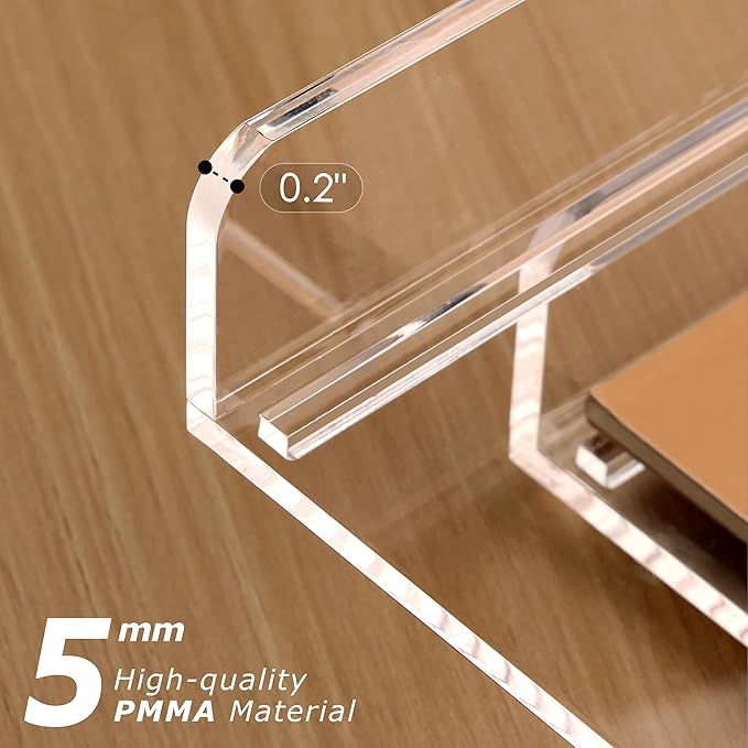 SANRUI 4 Tier Stackable Paper Letter Tray, Acrylic Vertical File Tray A4 Desk Organizer and Accessories Sorter Trays, Clear Workspace Office Supplies Organizers,12inx9.25inx6.6in-DeskLoop Office