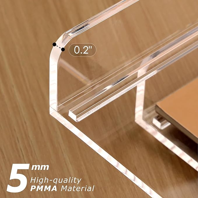 SANRUI 2 Tier Acrylic Stackable Paper Letter Tray, Vertical A4 File Desk Organizer and Accessories Sorter Tray, Clear Workspace Office Supplies Organizers, 12inx9.25inx3.42in-DeskLoop Office